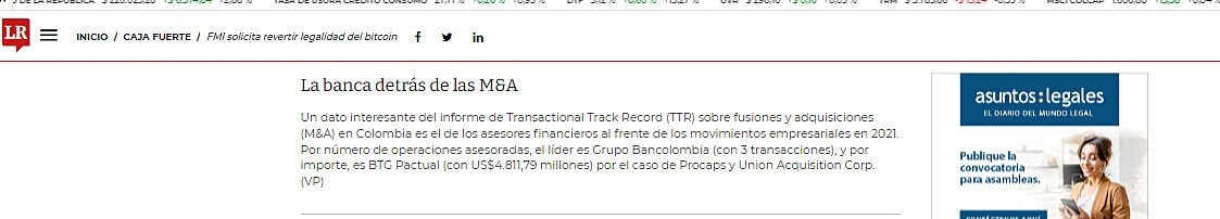 La banca detrs de las M&A